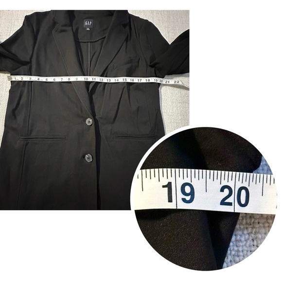 GAP Black Ponte Blazer Knit Suit Jacket Stretch Buttons Pockets Collar Women M - Picture 12 of 15
